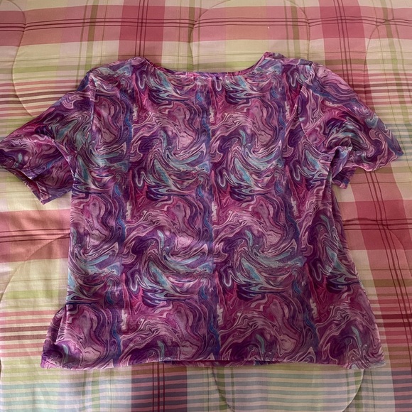 Daisy Street Marble Print Mesh Top Plus Size 3X - Picture 8 of 8